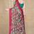 red floral printed chiffon saree with unstitched blouse piece