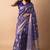 purple floral printed cotton silk saree with unstitched blouse piece