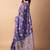 purple floral printed cotton silk saree with unstitched blouse piece