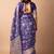 purple floral printed cotton silk saree with unstitched blouse piece