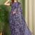 purple floral printed chiffon saree with unstitched blouse piece