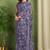 purple floral printed chiffon saree with unstitched blouse piece
