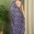 purple floral printed chiffon saree with unstitched blouse piece