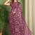 maroon floral printed chiffon saree with unstitched blouse piece
