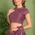 maroon floral printed chiffon saree with unstitched blouse piece