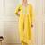 Floral Embroidered V-Neck Thread Work Straight Kurta With Trousers & Dupatta