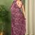 maroon floral printed chiffon saree with unstitched blouse piece