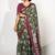 green madhubani ethnic printed viscose cotton saree with unstitched blouse piece