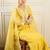 Floral Embroidered V-Neck Thread Work Straight Kurta With Trousers & Dupatta