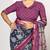 blue madhubani ethnic printed viscose cotton saree with unstitched blouse piece