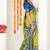 yellow madhubani ethnic printed cotton silk saree with unstitched blouse piece