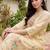 Women Floral Printed Thread Work Linen Kurta with Trousers & With Dupatta