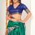 teal green madhubani ethnic printed cotton silk saree with unstitched blouse piece