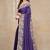 purple abstrect print chiffon saree with unstitched blouse piece