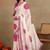 off white block print chiffon saree with unstitched blouse piece
