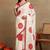 off white block print chiffon saree with unstitched blouse piece