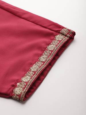 Embroidered Chanderi Silk Kurta With Trousers & Dupatta 9