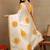 off white block print chiffon saree with unstitched blouse piece
