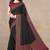 black floral printed chiffon saree with unstitched blouse piece