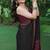 black floral printed chiffon saree with unstitched blouse piece