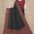 black floral printed chiffon saree with unstitched blouse piece