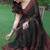 black floral printed chiffon saree with unstitched blouse piece