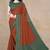 rust floral printed chiffon saree with unstitched blouse piece