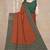 rust floral printed chiffon saree with unstitched blouse piece