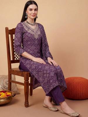 Women Ethnic Motifs Printed Thread Work Cotton Kurta with Trousers & With Dupatta 2