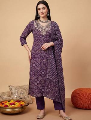 Women Ethnic Motifs Printed Thread Work Cotton Kurta with Trousers & With Dupatta 5
