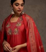 Women Ethnic Motifs Embroidered Kurta with Trousers & Dupatta
