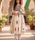 Women Ethnic Motifs Embroidered Empire Thread Work Kurta with Trousers & With Dupatta