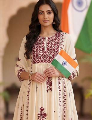 Women Ethnic Motifs Embroidered Empire Thread Work Kurta with Trousers & With Dupatta 4