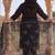 Plus Size Black Embroidered Straight Kurta Trousers With Dupatta Set