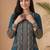 Women Printed Mirror Work Cotton Kurta with Trousers