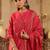 Floral Embroidered Notch Neck Panelled A-Line Kurta & Trousers With Dupatta