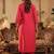 Floral Embroidered Notch Neck Panelled A-Line Kurta & Trousers With Dupatta