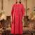 Floral Embroidered Notch Neck Panelled A-Line Kurta & Trousers With Dupatta