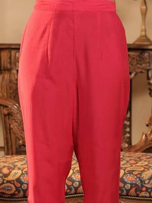 Floral Embroidered Notch Neck Panelled A-Line Kurta & Trousers With Dupatta 7