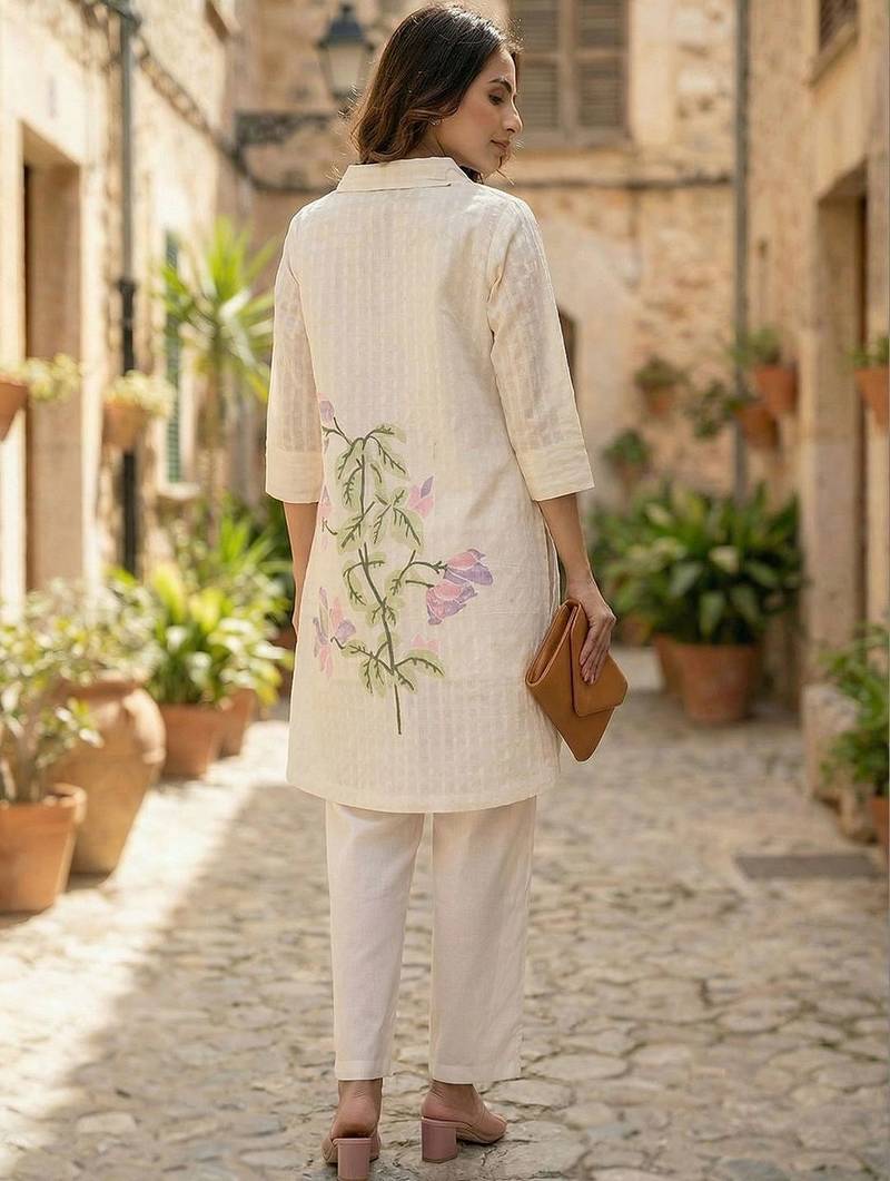 Women Floral Printed Cotton Kurta with Trousers