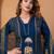 Cotton cambric printed straight kurti-pant-dupatta set