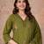 Cotton cambric straight kurti-pant-dupatta set