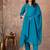 Cotton cambric straight kurti-pant-dupatta set