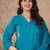 Cotton cambric straight kurti-pant-dupatta set