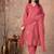 Cotton cambric straight kurti-pant-dupatta set