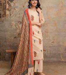 Cotton cambric printed straight kurti-pant-dupatta set