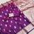Wine soft silk blend saree with zari weaving meenakari design