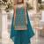 Blue chinon semi stitched suit with embroidery & sequence work