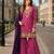 Purple georgette semi stitched suit with embroidery & sequence work