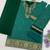Emerald georgette semi stitched suit with embroidery & sequence work